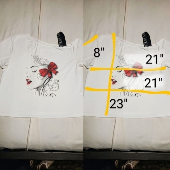 Shein Face Graphic One Shoulder Knit Top Large - Picture 5 of 5